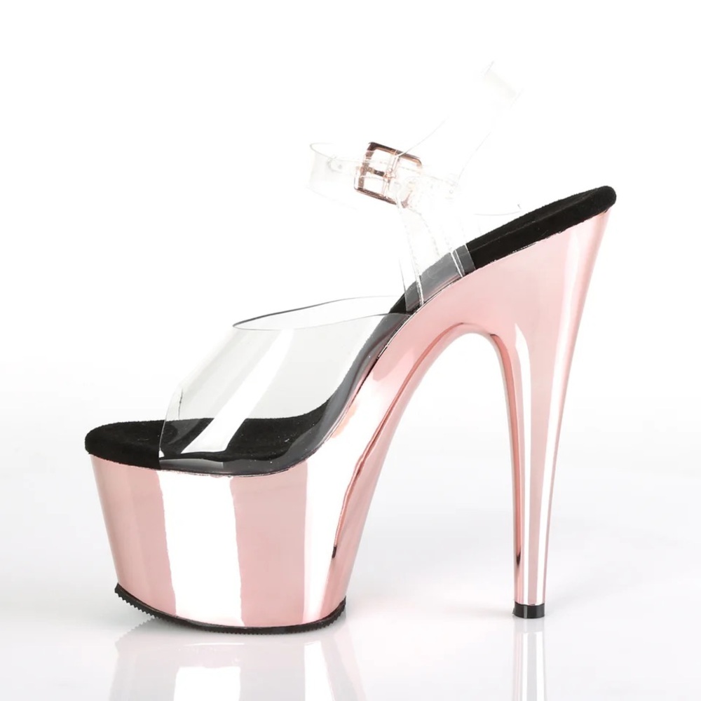 Pleaser Rose Gold High Platform Heels - Picture 2 of 4